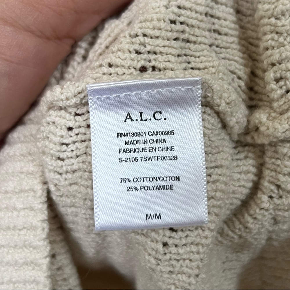 A.L.C. Juliana Crochet Crew Neck Top, Opal Cream Medium - Picture 5 of 10